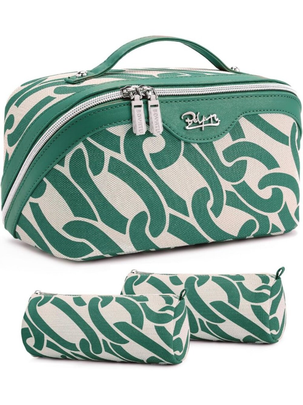 Large Capacity Travel Makeup Bag - 3-Piece Cosmetic Organizer, Waterproof